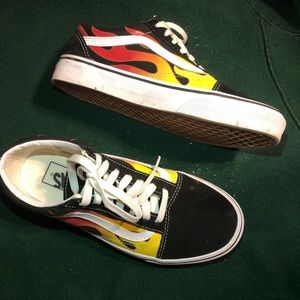 Flame Black Vans